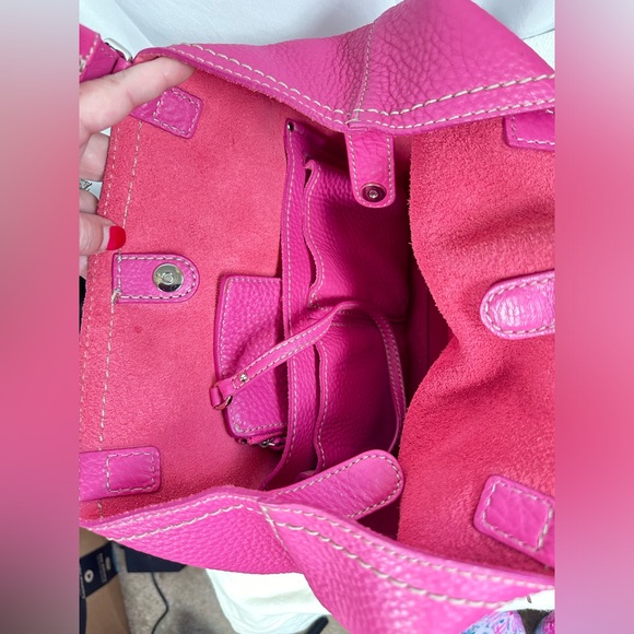 GUC Cole Haan Small Tote Raspberry Raleigh Unit B29527 & Medium Zip Pouch B29544 - Picture 6 of 12